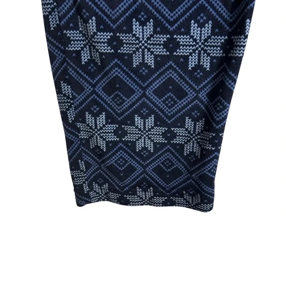 George Men Pajama Pants Blue Fair Isle Snowflake Lounge Sleep Pants Size M 32-34